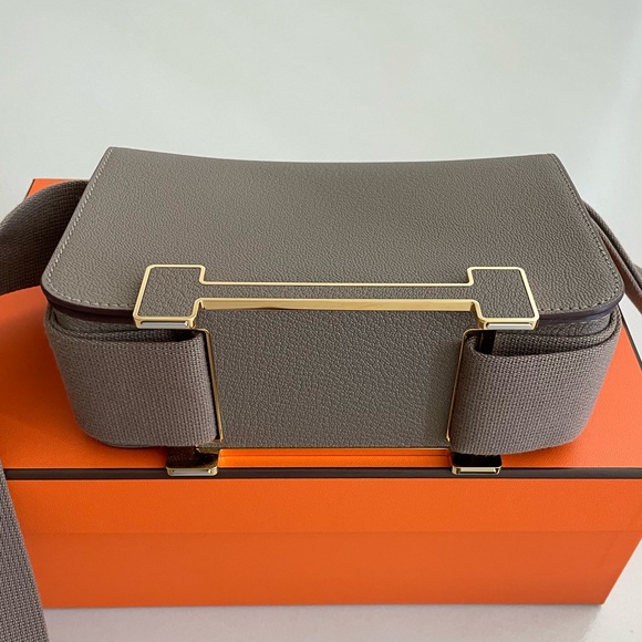 ❌ SOLD New HERMES Chevre Mysore Geta Beige De Weimar Messanger Bag - Picture 6 of 8